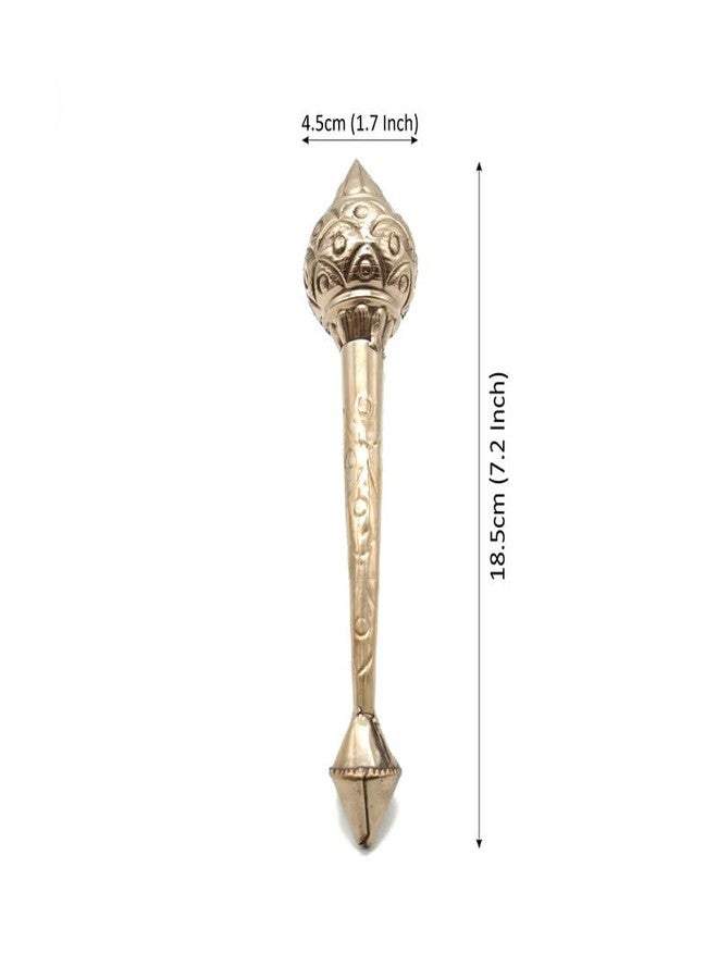 TORPPEZA Pure Brass Hanuman Ji Ki Gada Idol for Mandir/Temple | Jai Shree Ram Hanuman Ji Gada for Pooja, Positive Vibes (Size: 18.5cm | Weight: 45gm) - Image 4